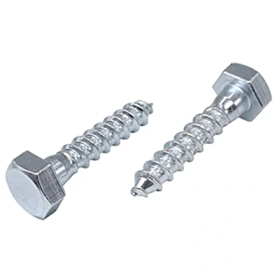 Afbeelding van (Pack van 25 stuks) DIN 571 verzinkt staal zeskant houtschroeven M10 x 60 mm, zeskantschroef, achterbouten, zeskantkop, busschroeven (25, mm)