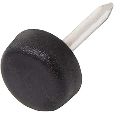 Afbeelding van Adsamm® / 32 x kunststof glijders met spijker/zwart/Ø 10 mm/rond/meubelglijders spijker/meubel en vloerglijders