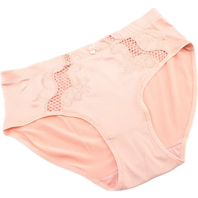 Afbeelding van 2 stuks Elegante dames elastische slips met kant decoratie, Maat XL kleur TAN
