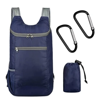 Afbeelding van BEIIEB 1Pcs Opvouwbare Rugzak Ultralight Waterdicht, Tas Reistas met 2 stks Karabijnhaak voor Outdoor Wandelen Camping Reizen Rotsklimmen en Watersport Mannen Vrouwen, Blauw, 1