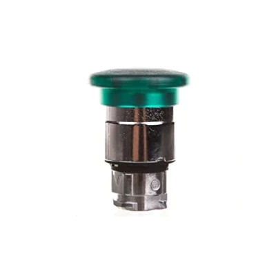 Afbeelding van SCHNEIDER ELECTRIC ZB4 FRONTELEMENT VERLICHTE PADDESTOELPULSDRUKKNOP KLEUR: GROEN KNOP ROND 40MM METALEN FRONTRING CHROOM