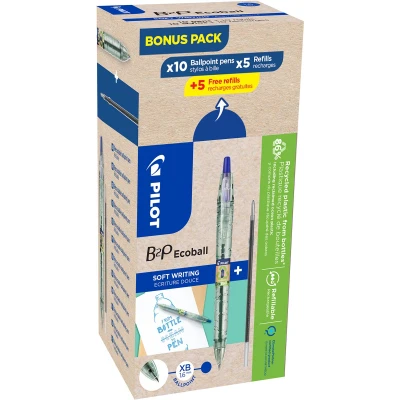 Afbeelding van Balpen Pilot B2P Ecoball Begreen 1.6mm Extra Breed Blauw 10 stuks