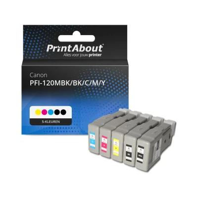 Afbeelding van Huismerk Canon PFI 120MBK/BK/C/M/Y Inktcartridge 4 kleuren Voordeelbundel