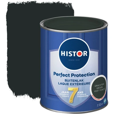 Afbeelding van Histor Perfect Protection Buitenlak Houtlak Houtverf voor Buiten Hoogglans Verf Hout Buitenverf Grachtengroen 0.75 L