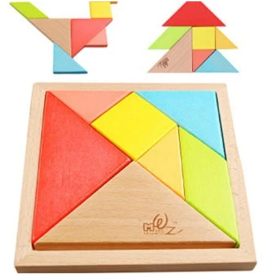 Afbeelding van OJIN 7Pcs Houten Tangram Puzzel Hersenen Teaser Educatieve Ontwikkeling Intellectuele Spel Kinderen Speelgoed