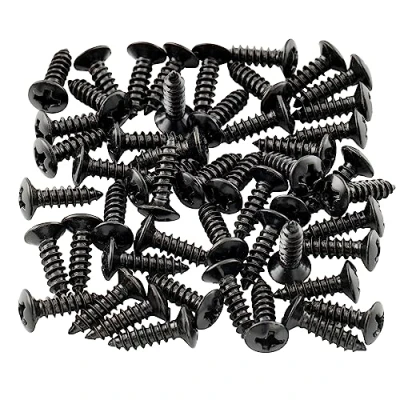 Afbeelding van Musiclily 3x12mm Gitaar Slagplaat Schroeven Pickguard Screws voor Fender Strat Tele stijl Elektrische Basgitaar, Zwart(50 Stuks)