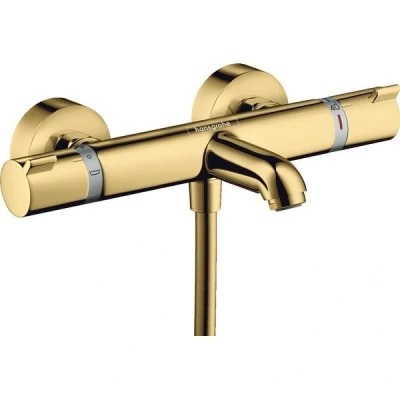 Afbeelding van Hansgrohe Ecostat Comfort badkraan thermostatisch met omstel koppelingen polished gold