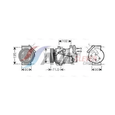 Afbeelding van Ava Cooling Airco compressor RTAK393