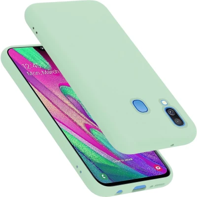 Afbeelding van Cadorabo Hoesje geschikt voor Samsung Galaxy A40 Case in LIQUID LICHT GROEN Beschermhoes TPU silicone Cover