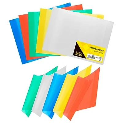 Afbeelding van Idena 20153 schriftomslag DIN A4, 10 stuks, transparant, omslag, hoes, notitieboekbeschermer, voor school