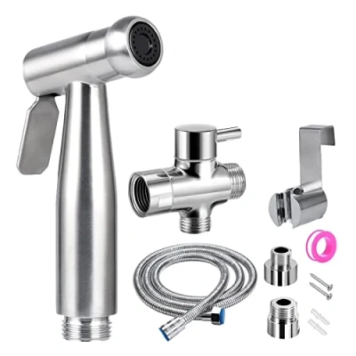 Afbeelding van Handheld Bidet Sproeier voor Toilet, Sproeibevestiging Met Slang, Babydoek Luierwasmachine, Roestvrijstalen Reiniger en Douchesproeier Huisdier, Badkamer of Toilet