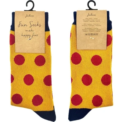 Afbeelding van Juleeze Grappige Sokken Unisex maat 39 41 Geel Katoen / polyester Stippen Dames Heren