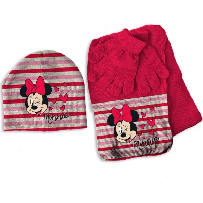 Afbeelding van Disney Minnie Mouse Set muts, sjaal en handschoenen, Heart ONE SIZE 3 6 jr Acryl / Elastaan