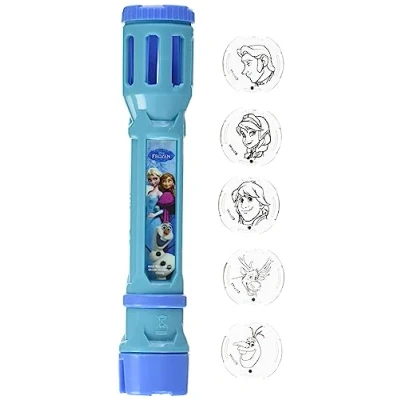 Afbeelding van Frozen 40314 Disney IJskoningin zaklamp met 6 verwisselbare lenzen voor projecteren in blisterverpakking, 5,2 x 1,4 9 cm, M
