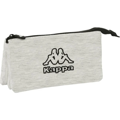 Afbeelding van Pennenetui met 3 vakken Kappa Grey knit Grijs (22 x 12 cm)