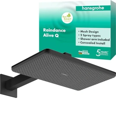 Afbeelding van hansgrohe Raindance Alive Q hoofddouche 210/340 2jet EcoSmart, met douchearm, 24551670