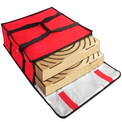 Afbeelding van Trail maker pizzadrager geïsoleerde zakken groot voor leveringen, bezorgzak 20x20 voedselzak persoonlijk en professioneel gebruik, Rood, Bezorgtas