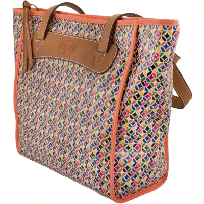 Afbeelding van Fossiele leren shopper handtas multifunctioneel &amp; duurzaam