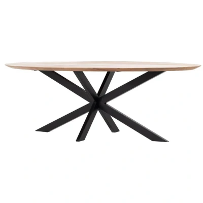 Afbeelding van Giga Meubel Eettafel Ovaal Mangohout 240x110x78cm Diamond