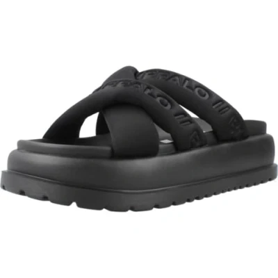Afbeelding van Buffalo Palma Cross Muiltjes met hak, Dames, Maat: 38, Black Polyester