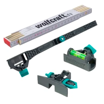 Afbeelding van wolfcraft Set &quot;Pimp my Duimstok&quot;, 4 delig. 8623000 Verandert de duimstok in een waterpas of kruishout en maakt het mogelijk om binnenmaat uit te meten