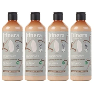 Afbeelding van ITINERA Haarconditioner met gefermenteerd rijstwater, 95% natuurlijke ingrediënten, 370 ml x4