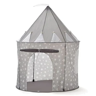 Afbeelding van RELSY grijze pop uptent voor kinderen, sterrengrijze kindertent, binnen en buiten, speeltent 135 x 100 cm