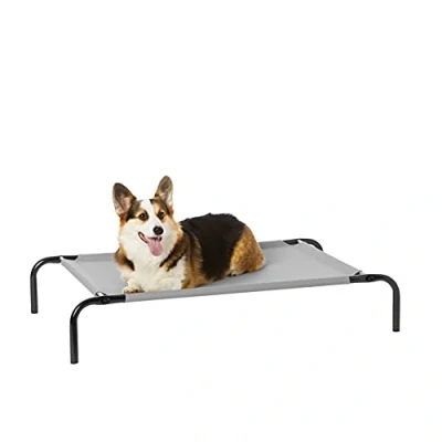 Afbeelding van Amazon Basics Verkoelend verhoogd hondenhuisdierbed, M, grijs, 110 x 65 19 cm (l b h)