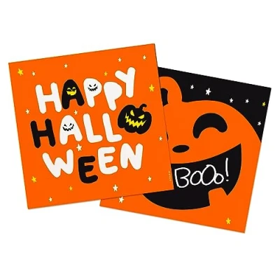 Afbeelding van Halloween thema feest servetten 20x pompoen print papier 33 x cm Feestservetten