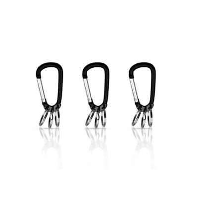 Afbeelding van Holesto® Set van 3 sleutelhangers Sleutelhanger met Karabijnhaak ringen afneembare om uw sleutels te organiseren Zwart (3 stuks)