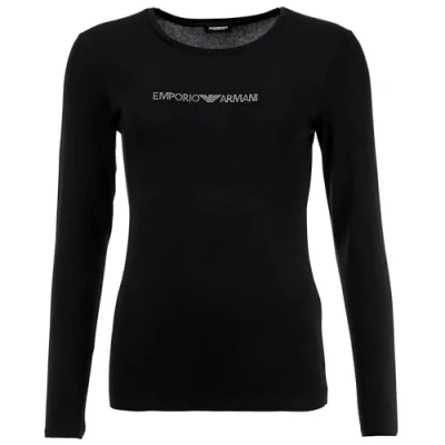 Afbeelding van Emporio Armani Essential Studs Logo T shirt met lange mouwen, Zwart, L