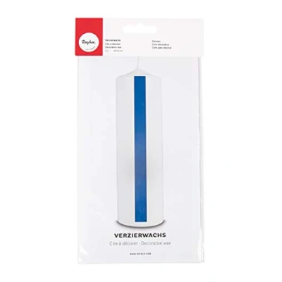 Afbeelding van Rayher 3103709 Versierwas, medium blauw, 2 decoratieve wasplaten 20 x 10 cm, waxfolie om kaarsen te versieren, kaarswas, wasfolie