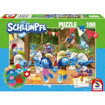 Afbeelding van Schmidt Spiele 56523 De Smurfen Party Kinderpuzzel, 100 stukjes, inclusief 2 figuren, meerkleurig