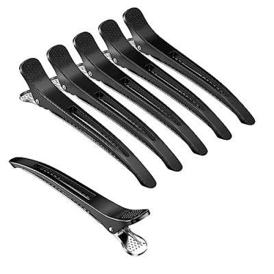 Afbeelding van Mesybveo EendteBill haarspelden, haarklemmen, kappersbenodigdheden, kapperclips, antislip haarclips, alligatorclips met gaten, voor dik en dun haar (zwart)
