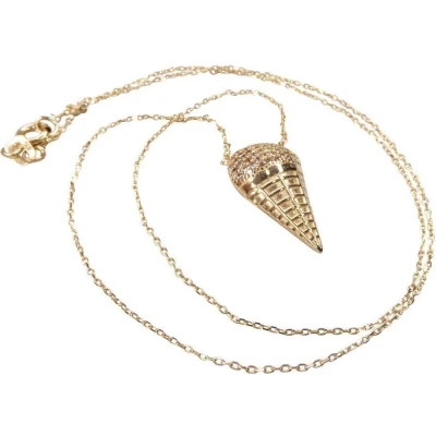 Afbeelding van Gouden ketting met ijshoorn hanger