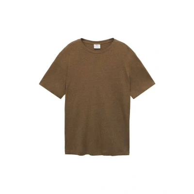 Afbeelding van Mango Liman Tshirt basic, Heren, Maat: XS, Kaki