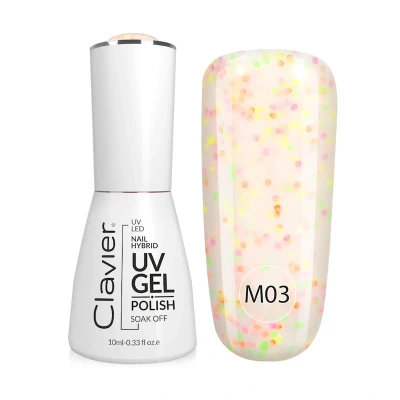 Afbeelding van Clavier UV/LED Hybrid Gellak Luxury 10ml. Multi Flavours Candy Sprinkles M03