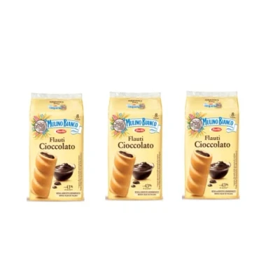 Afbeelding van 96x Mulino Bianco cake met chocolade Flauti 35g koekjes reep snack