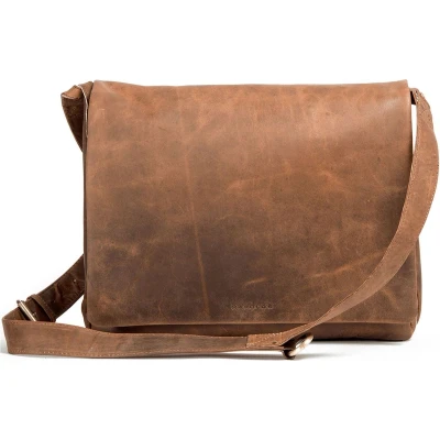 Afbeelding van HAROLD&#039;S Leren Business tas Schoudertas Antic Messengerbag Nature Bruine