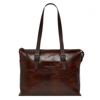Afbeelding van Castelijn &amp; Beerens Rien Laptop Schoudertas 15.4&#039;&#039; RFID cognac Laptoptas