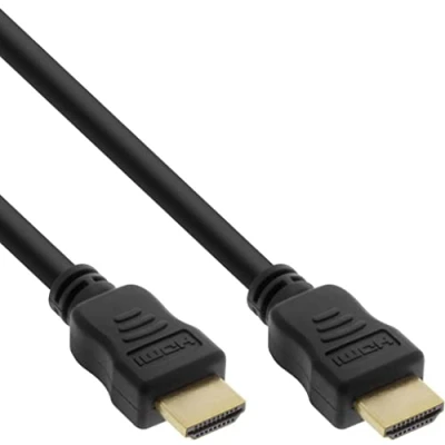 Afbeelding van InLine HDMI kabel, High Speed met Ethernet, Premium, 4K2K, stekker op (1,5 m) zwart/goud