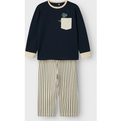 Afbeelding van Name it Pyjama navy/streep dino NMMRADE Maat 98