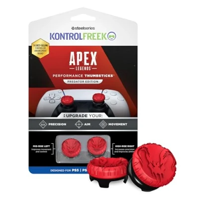 Afbeelding van KontrolFreek Apex Legends: Predator Edition Performance Thumbsticks voor Playstation 4 (PS4) en 5 (PS5) Controller 1 High Rise, Mid Concave Rood/Zwart