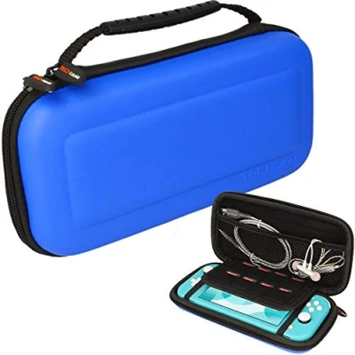 Afbeelding van TECHGEAR Switch Lite hoes, harde beschermende draagtas voor reizen en opbergen Case Cover Ontworpen Nintendo Lite, 8 slots gamekaarten + accessoires Hoesje [BLAUW]