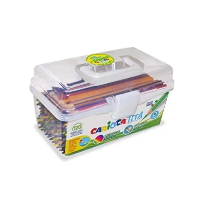 Afbeelding van CARIOCA Tita Kleur en Tekenpotloden in Plastic Doos, Superbestendige Hars Kleurpotloden, Verschillende Kleuren, 120 Stuks