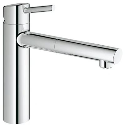 Afbeelding van GROHE 31128001 Concetto keukenkraan (medium hoge uitloop, 140 graden draaibereik en sterrenlicht) Uittrekbare Mousseur uitloop lage druk Low pressure Chroom