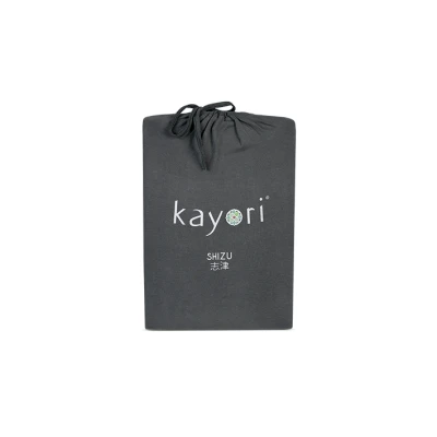 Afbeelding van Split Topper Hoeslaken Kayori Shizu Antracite (Jersey) Lits Jumeaux XL (200 x 200/210/220 cm)