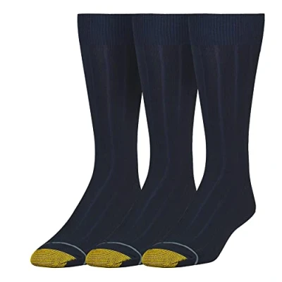 Afbeelding van GOLDTOE Heren Hampton Crew Sokken 3 Pack, Donkerblauw, Large