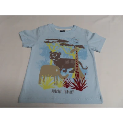 Afbeelding van T shirt Korte mouw Bleek blauw Jungle family 12 maand 80