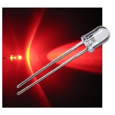 Afbeelding van world trading net 10 LED&#039;s 5 mm waterhelder knipperend rood SET, lichtdiode, bedraad, diode lichtgevend, als component